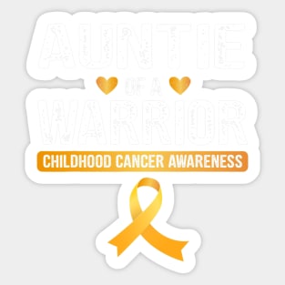 Auntie Of A Warrior Childhood Cancer Ribbon Sticker